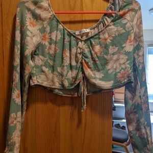 Cropped, sleeve shirt